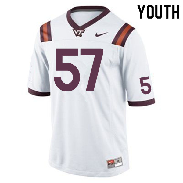 Youth #57 Wyatt Teller Virginia Tech Hokies College Football Jerseys Sale-Maroon